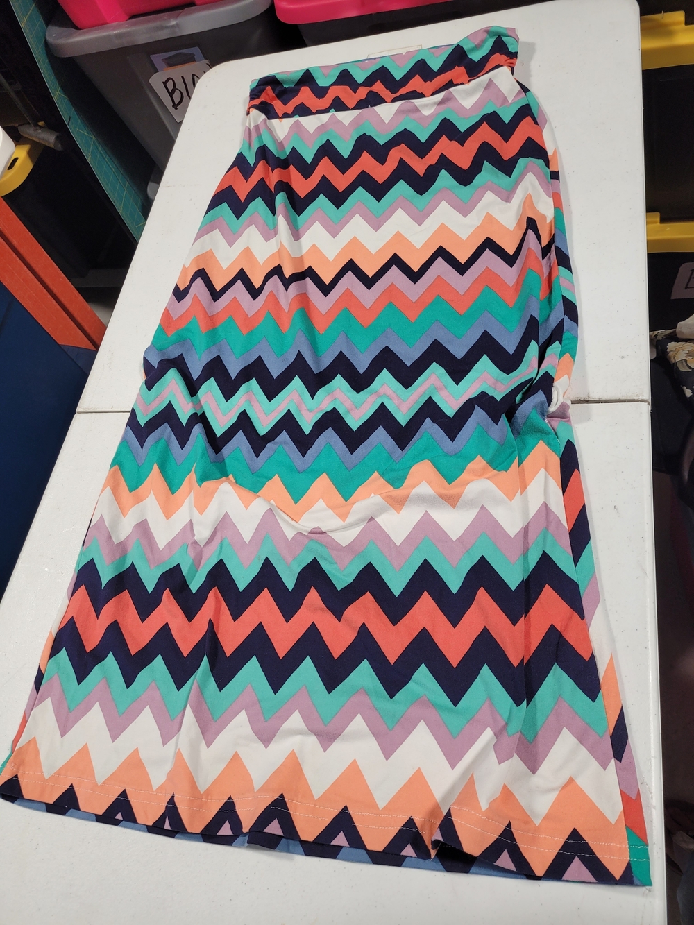 Rue21 Multicolor Chevron Maxi Skirt - Navy, Teal, Coral